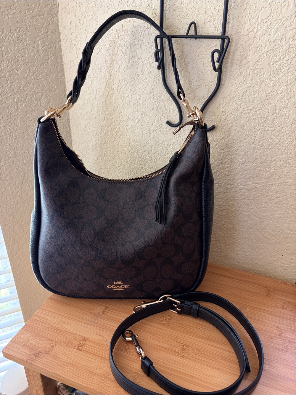 Coach Shoulder Bag in Brown & Black